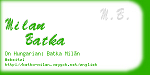 milan batka business card